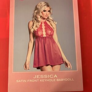 Satin Front Keyhole BabyDoll